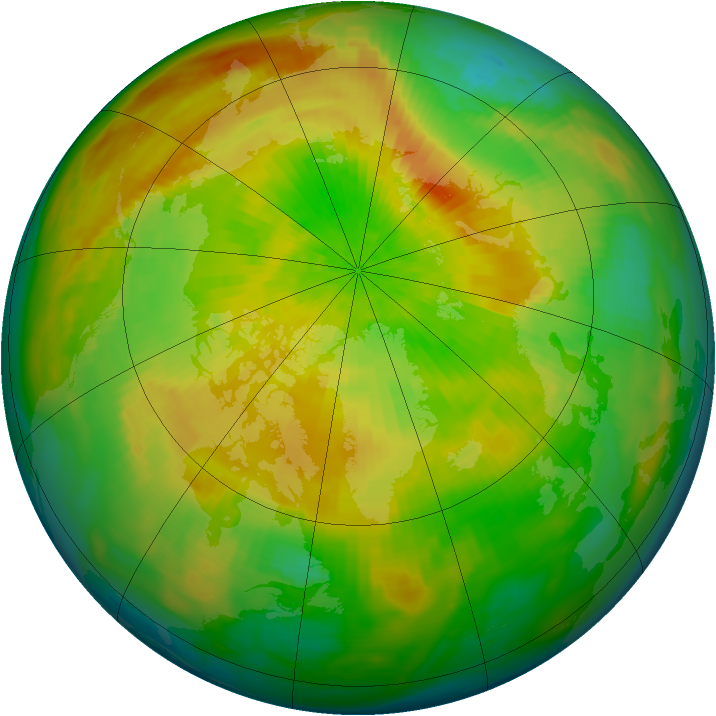 Arctic ozone map for 17 April 1993